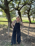 Charcoal Wide Leg Overalls