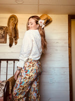 Vintage Print Cowgirl Pant