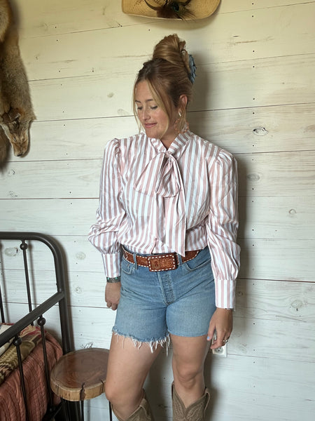 Mauve Tie Blouse