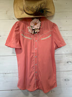 Peach Short Sleeve Blouse