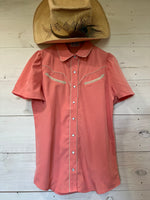 Peach Short Sleeve Blouse