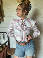 Mauve Tie Blouse
