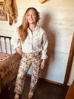 Vintage Print Cowgirl Pant