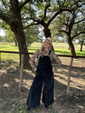 Charcoal Wide Leg Overalls