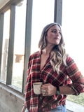 Flannel Cross Front Blouse
